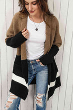 Load image into Gallery viewer, Color Block Dropped Shoulder Longline Cardigan
