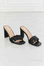 Load image into Gallery viewer, MMShoes Top of the World Braided Block Heel Sandals in Black
