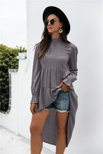 Load image into Gallery viewer, Solid Asymmetrical Patch Pleated Dress
