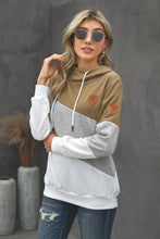 Load image into Gallery viewer, Full Size Range Color Block Cowl Neck Hoodie
