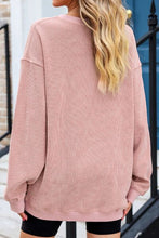 Load image into Gallery viewer, Heart Round Neck Dropped Shoulder Sweatshirt
