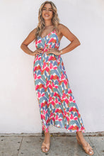 Load image into Gallery viewer, Printed Spaghetti Strap Deep V Maxi Dress
