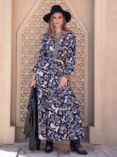Load image into Gallery viewer, Printed Notched Neck Maxi Dress
