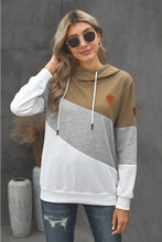 Load image into Gallery viewer, Full Size Range Color Block Cowl Neck Hoodie

