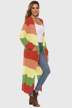 Load image into Gallery viewer, Color Block Long Sleeve Pocketed Cardigan
