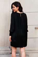 Load image into Gallery viewer, Ruched Round Neck Long Sleeve Mini Dress
