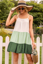 Load image into Gallery viewer, Colorblock Ruffle Hem Cami Dress
