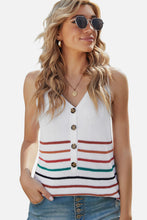 Load image into Gallery viewer, V Neck Striped Pattern Knit Tank
