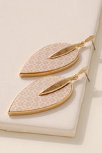 Load image into Gallery viewer, Leaf Shaped Wood Dangling Earrings
