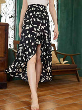 Load image into Gallery viewer, Printed Ruffled Front Slit Skirt
