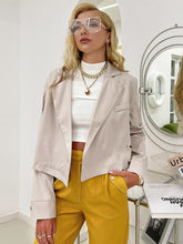 Load image into Gallery viewer, Lapel Collar Long Sleeve Belted Blazer
