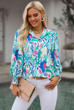 Load image into Gallery viewer, Printed Puff Sleeve Collared Blouse
