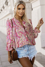 Load image into Gallery viewer, Printed Frill Flounce Sleeve Shirt
