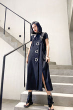Load image into Gallery viewer, Grommet Detail Split Overall Dress
