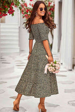 Load image into Gallery viewer, Printed Off-Shoulder Half Sleeve Midi Dress
