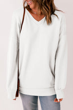 Load image into Gallery viewer, V-Neck Dropped Shoulder Sweatshirt
