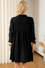 Load image into Gallery viewer, Buttoned Collared Neck Dropped Shoulder Mini Dress
