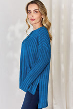 Load image into Gallery viewer, Basic Bae Full Size Ribbed Half Button Long Sleeve High-Low T-Shirt
