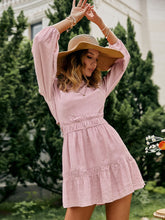 Load image into Gallery viewer, Cutout Tie-Back Puff Sleeve Mini Dress
