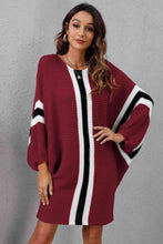 Load image into Gallery viewer, Ribbed Round Neck Long Sleeve Sweater Dress
