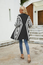 Load image into Gallery viewer, Two-Tone Open Front Fuzzy Longline Cardigan
