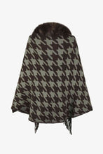 Load image into Gallery viewer, Houndstooth Fringe Hem Poncho
