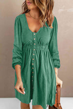 Load image into Gallery viewer, Scoop Neck Empire Waist Long Sleeve Mini Dress
