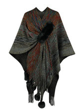 Load image into Gallery viewer, Heathered Fringe Hem Poncho
