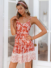 Load image into Gallery viewer, Floral Drawstring Spaghetti Strap Dress
