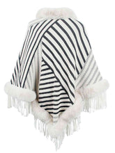 Load image into Gallery viewer, Striped Fringe Hem Poncho
