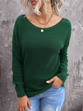 Load image into Gallery viewer, Crisscross Back Waffle-Knit Sweater

