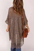 Load image into Gallery viewer, Fringe Hem Slit Open Front Cardigan
