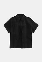 Load image into Gallery viewer, Cutout Pointed Collar Button Front Shirt
