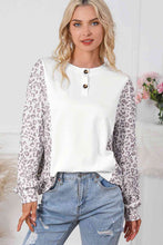 Load image into Gallery viewer, Leopard Round Neck Long Sleeve Top
