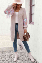 Load image into Gallery viewer, Fringe Sleeve Dropped Shoulder Cardigan
