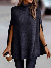 Load image into Gallery viewer, Turtleneck Dolman Sleeve Poncho
