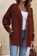 Load image into Gallery viewer, V-Neck Openwork Long Sleeve Cardigan
