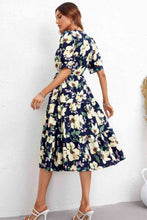 Load image into Gallery viewer, Floral Collared Neck Tiered Midi Dress
