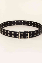 Load image into Gallery viewer, Double Row Grommet PU Leather Belt
