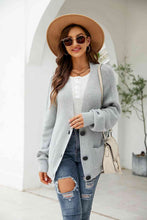 Load image into Gallery viewer, Button Up Drop Shoulder Long Sleeve Cardigan
