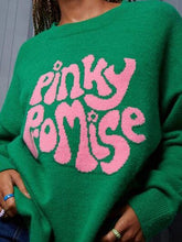 Load image into Gallery viewer, PINKY PROMISE Round Neck Drop Shoulder Sweater

