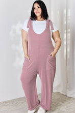 Load image into Gallery viewer, Celeste Full Size Ribbed Tie Shoulder Sleeveless Ankle Overalls
