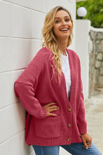 Load image into Gallery viewer, Button Front Plunge Cardigan with Front Pockets
