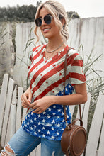 Load image into Gallery viewer, Star and Stripes V-Neck Tee
