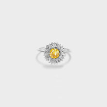 Load image into Gallery viewer, Sunflower Zircon 925 Sterling Silver Ring
