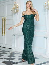 Load image into Gallery viewer, Sequin Off-Shoulder Backless Dress
