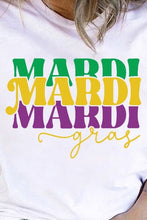 Load image into Gallery viewer, Plus Size MARDI GRAS Round Neck T-Shirt
