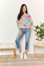Load image into Gallery viewer, Double Take Floral Round Neck Babydoll Top
