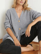 Load image into Gallery viewer, Full Size V-Neck Rib-Knit Cardigan
