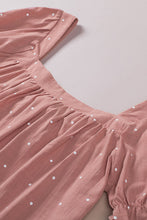 Load image into Gallery viewer, Polka Dot Tie-Back Puff Sleeve Blouse
